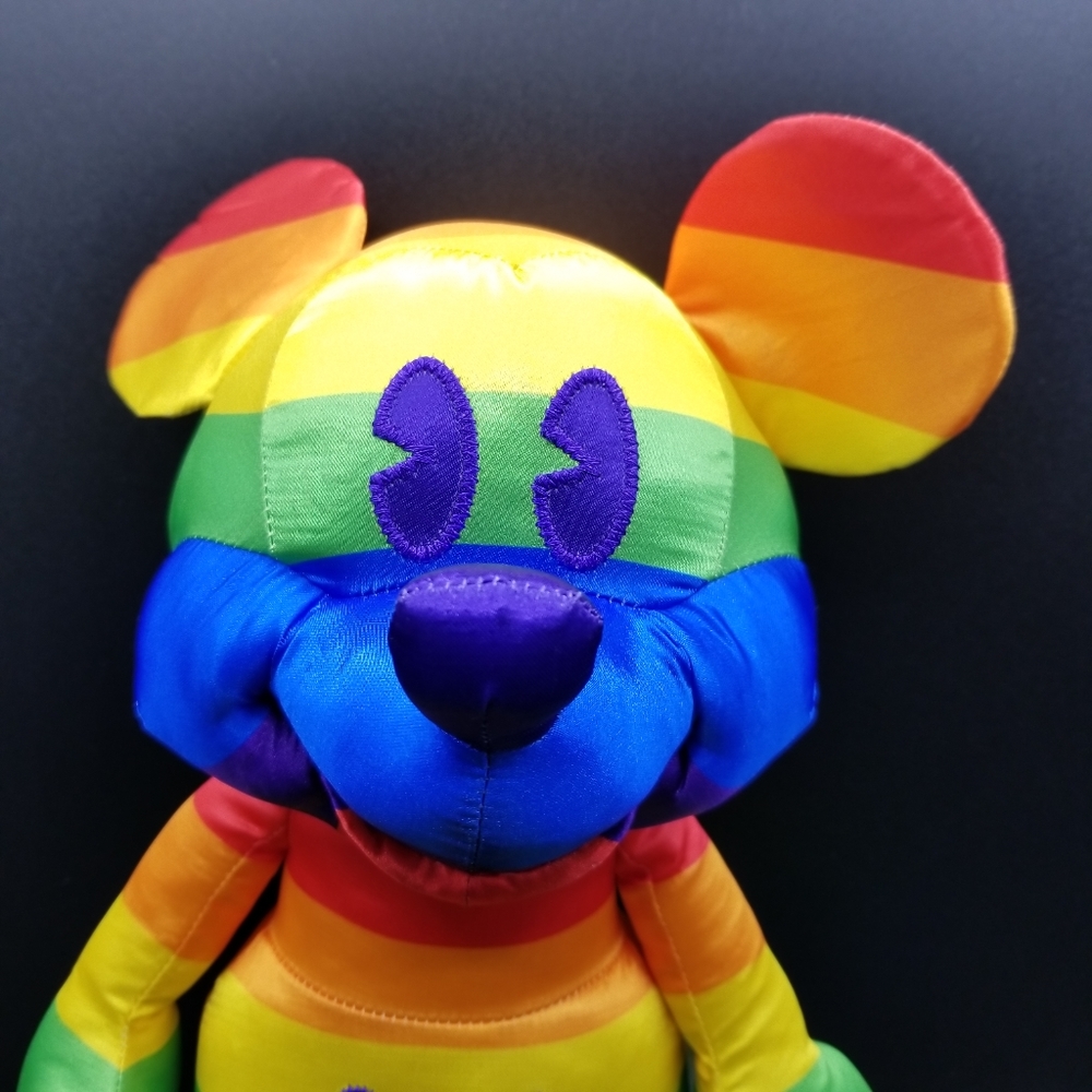 Disney's Mickey Mouse Rainbow Plush Doll 15.5" Height Mickey Pride Doll New - Picture 2 of 7